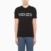 KENZO BLACK T-SHIRT WITH CONTRASTING LOGO LETTERING,FB65TS0004SACO-J-KENZO-99