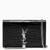 SAINT LAURENT BLACK LEATHER PRINT KATE CHAIN WALLET,452159DND1N-J-YSL-1000