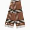 BURBERRY BROWN CHECK CASHMERE SCARF,8045329130090-J-BURBE-A7026