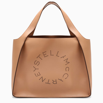 Stella Mccartney Camel Stella Logo Bag In Brown