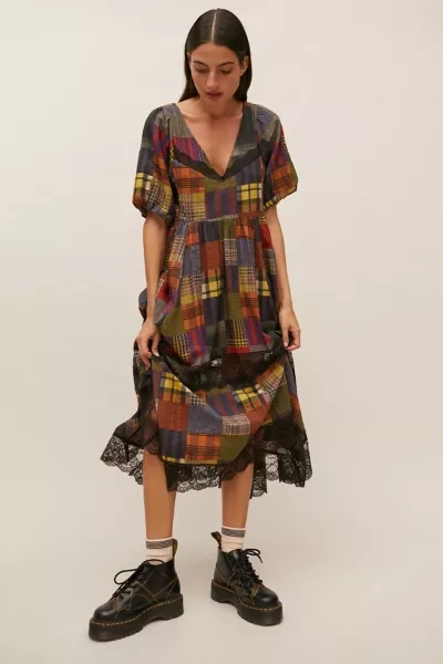 URBAN OUTFITTERS UO TYLER PATCHWORK MIDI DRESS 64553001