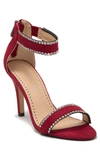 Adrienne Vittadini Gracy Suede Embellished Stiletto Sandal In Red