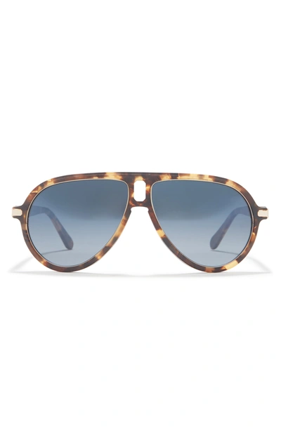 Brioni 70mm Aviator Sunglasses In Avana Avana Grey