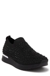 Reaction Kenneth Cole Cameron Embellished Jewel Platform Sneaker In Black