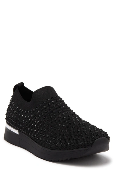 Reaction Kenneth Cole Cameron Embellished Jewel Platform Sneaker In Black