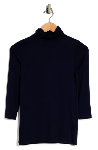 Lagence L'agence Aja Jersey Turtleneck Top In Navy