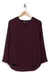 Adrianna Papell Solid Textured Stripe Tunic In Plum