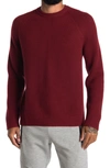 Vince Raglan Crew Neck Sweater In Red Currant