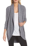 Barefoot Dreams ® Cozychic Lite® Circle Cardigan In Pacific Blue/ Silver Heather