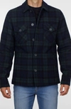 SLATE AND STONE PLAID COLLARED SHACKET