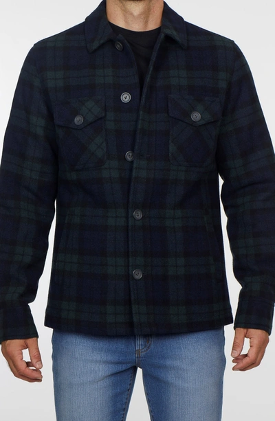 Slate And Stone Plaid Collared Shacket In Tartan Plaid