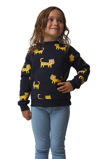 French Connection Kids' Cheetah Print Fleece Sweatshirt In Salute