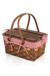 Picnic Time Kansas Handwoven Wooden Picnic Basket In Multi