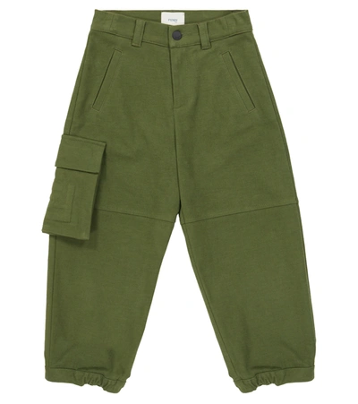 Fendi Kids' 棉质工装裤 In Green