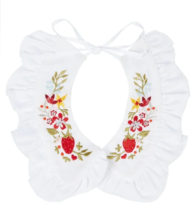 Paade Mode Kids' Embroidered Cotton Collar In White