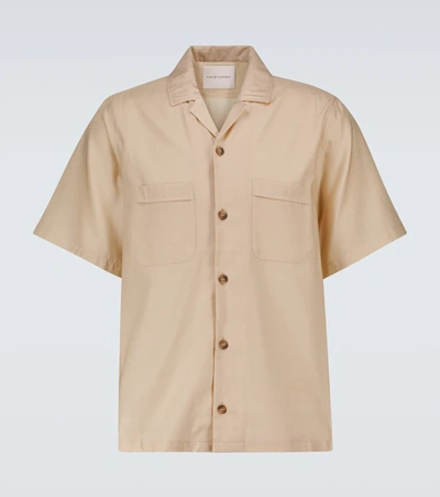 King & Tuckfield Cotton-blend Bowling Shirt In Neutrals