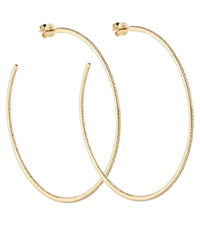 Shay Jewelry Xl 18kt Yellow Gold Hoop Earrings With Diamonds In White