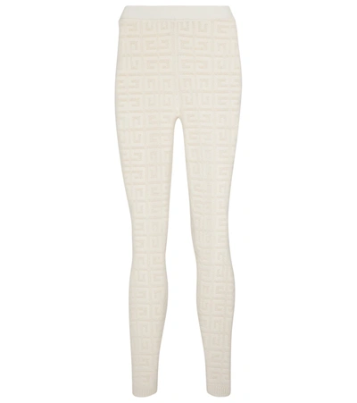 Givenchy Monogram-pattern High-waisted Leggings In White