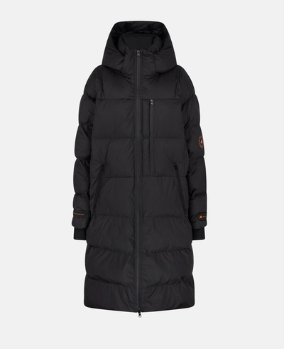 Stella Mccartney Long Training Puffer Jacket In Black