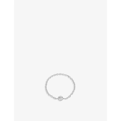 The Alkemistry 18ct White-gold And 0.10ct Diamond Chain Ring In 18ct White Gold