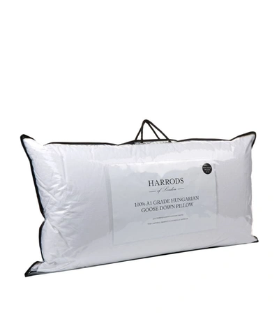 Harrods Of London 100% A1 Grade Hungarian Goose Down Pillow (50cm X 90cm) In White