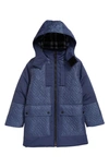 BURBERRY KIDS' DELFORD 3-IN-1 MONOGRAM QUILTED HOODED JACKET,8044550
