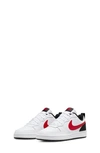 Nike Kids' Court Borough Low 2 Sneaker In White/ University Red/ White