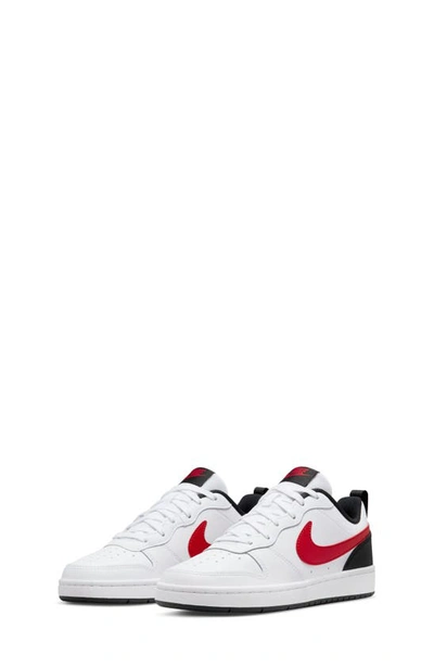 Nike Court Borough Low 2 Sneaker In White/ University Red/ White