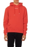 Sandro Mens Rouges Logo-embroidered Organic Cotton-jersey Hoody L In Red