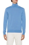 Sandro Wool Turtleneck Sweater In Blue