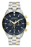 Movado Men's Heritage Two Tone Stainless Steel Bracelet Watch 42mm In Blue/silver