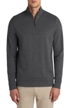 Bugatchi Reversible Quarter Zip Cotton Blend Pullover In Cement