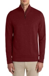 Bugatchi Reversible Quarter Zip Cotton Blend Pullover In Bordeaux