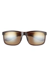 Maui Jim Huelo 58mm Polarizedplus® Rectangular Sunglasses In Tortoise/ Hcl Bronze