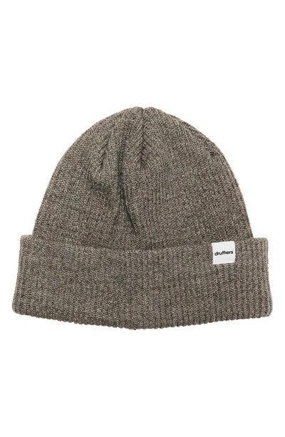 Druthers Ribbed Recycled Cotton Blend Beanie In Grey