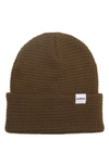 Druthers Organic Cotton Waffle Knit Beanie In Olive