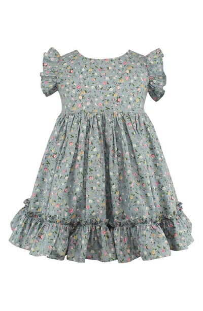 Popatu Kids' Floral Pinafore Dress In Blue