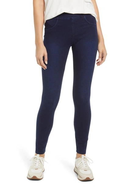 Hue Game Changing Seamless Denim Leggings In Dark Rinse Wash