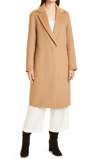 Vince Wool-blend Single-breasted Classic Coat In Beige