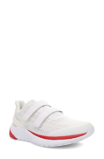 Propét One Twin Strap Sneaker In White/ Red Fabric