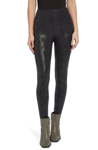 Lyssé Matilda Foil Leggings In Black Snake