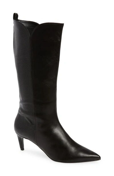 Ted Baker Seydi Pointed Toe Boot In Black Leather Top Grain