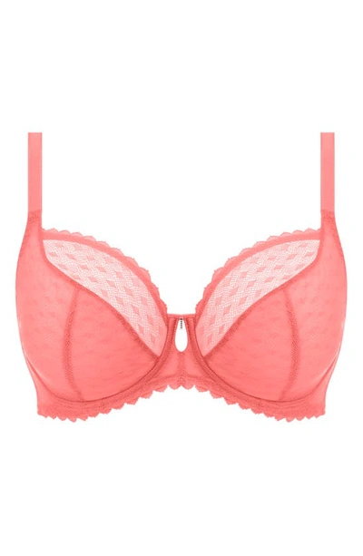 Freya Signature Underwire Plunge Bra In Hot Coral