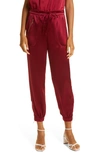 MILLY RYLAN HAMMERED SATIN JOGGERS,05RP55-Y1
