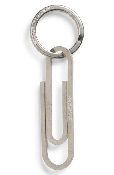 Off-white Paper Clip Key Ring In Silver ModeSens