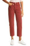 Re/done Originals High Waist Stove Pipe Jeans In Washed Brick