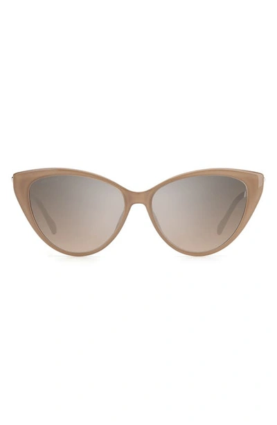 Jimmy Choo Val/s 57mm Cat Eye Sunglasses In Nude / Sliver