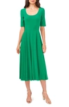 Chaus Elbow Sleeve Fit & Flare Knit Dress In Kelly Green