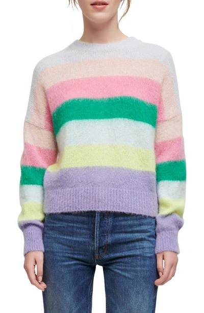 Maje Womens Multicolor Meussa Striped Knitted Jumper 8 In Neutral