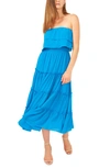 1.state Strapless Ruffle Tiered Dress In Santorini Sky
